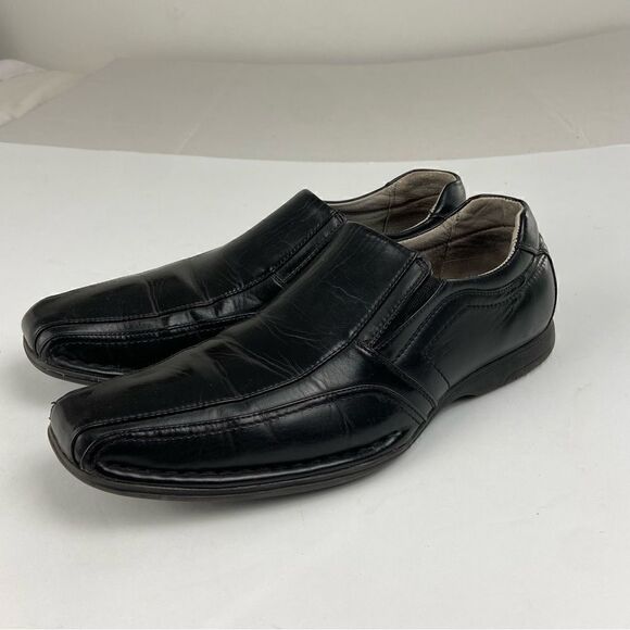 Steve Madden Men’s Leather Loafers Black Size 11.5 Contemporary Minimalist - Picture 1 of 11
